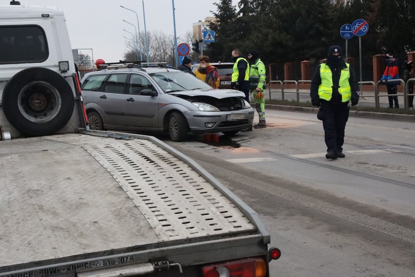 Wypadek na ulicy Piłsudskiego w Legnicy