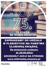 Plebiscyt! 75. książek na 75-lecie Oleśnickiej Biblioteki Publicznej im. Mikołaja Reja.