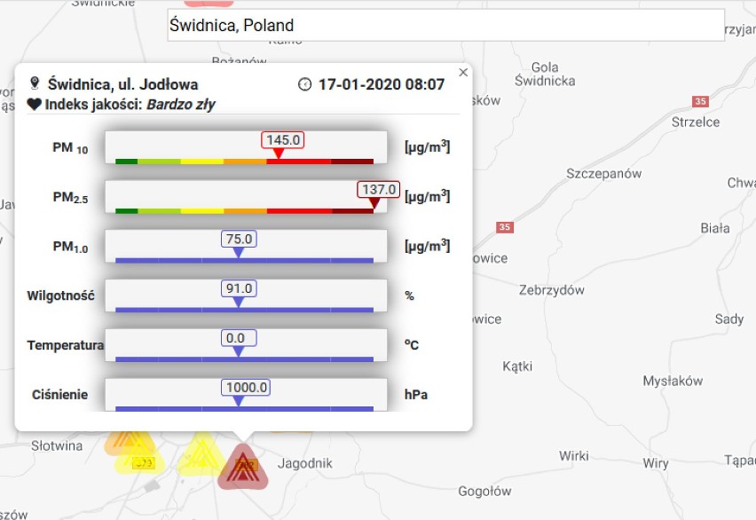 Smog nad Świdnicą i Żarowem. Sprawdź jakość powietrza!