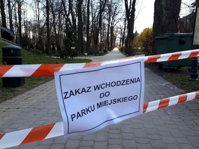 Park Miejski w Jaśle też zamknięty.