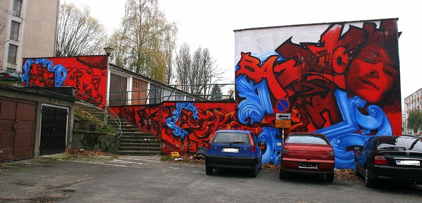 Zielonogórskie graffiti - na garażach przy ul. Władysława IV