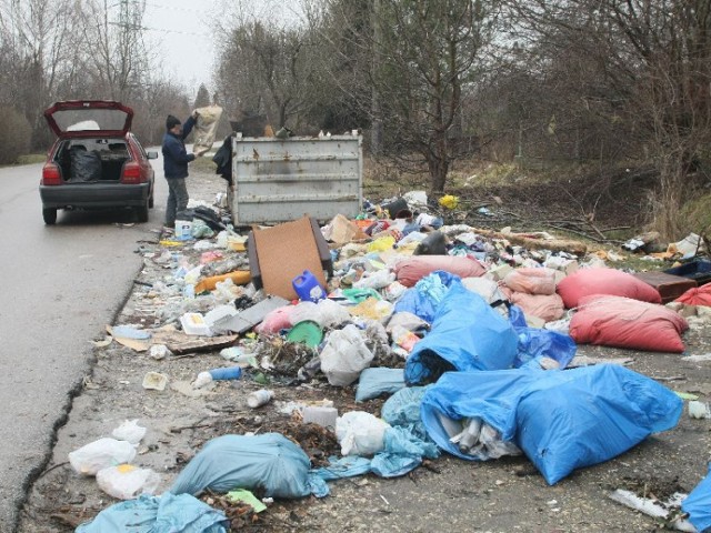 Niektórzy wyrzucają śmieci do kontenera, innym nie chce się wysilać i wywalają odpady wprost na ziemię.