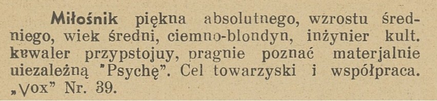 Matrymonialne ogłoszenia sprzed lat. Tak się szukało miłości! [ARCHIWALNE GAZETY]