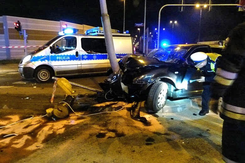 Nocny wypadek na Zakładowej w Łodzi