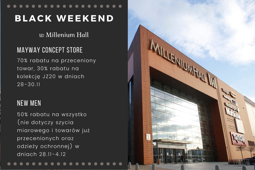 Promocje na Black Week - Black Friday 2020 w Millenium Hall w Rzeszowie. Lista sklepów, w których będą zniżki!