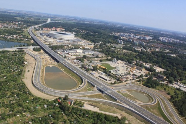 Austostradowa Obwodnica Wrocławia z lotu ptaka