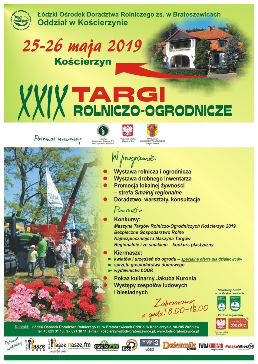 XXIX Targi Rolniczo-Ogrodnicze w Kościerzynie organizowane przez ŁODR zs. w Bratoszewicach już w ten weekend. Atrakcji nie zabraknie!