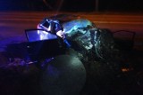 Audi uderzyło w słup w Jankowicach. Kierowca w ciężkim stanie trafił do szpitala