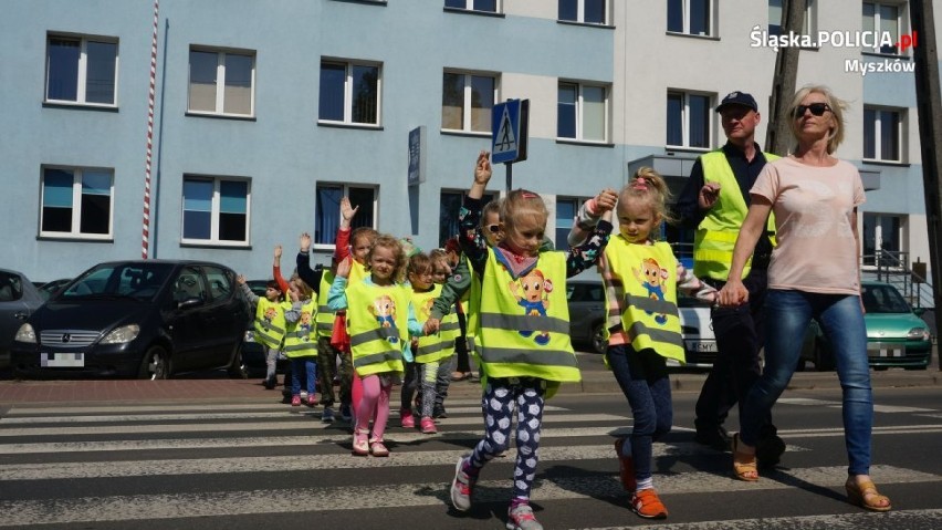 Myszków: Policja zaprosiła dzieci z Przedszkola nr 1 na spacer [ZDJĘCIA]