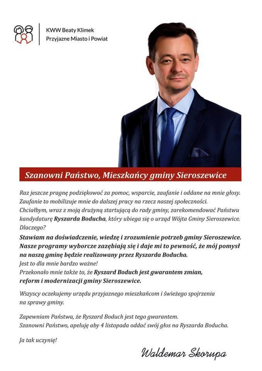 Kandydat na stanowisko wójta gminy Sieroszewice