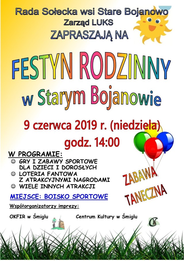 Festyn rodzinny w Starym Bojanowie odbędzie się w niedzielę