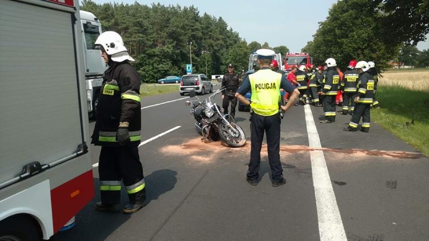 Wypadek motocyklisty w Grońsku