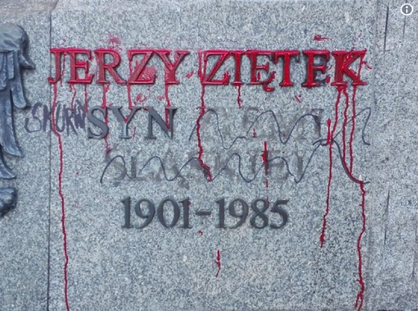 Sprofanowany pomnik gen. Jerzego Ziętka