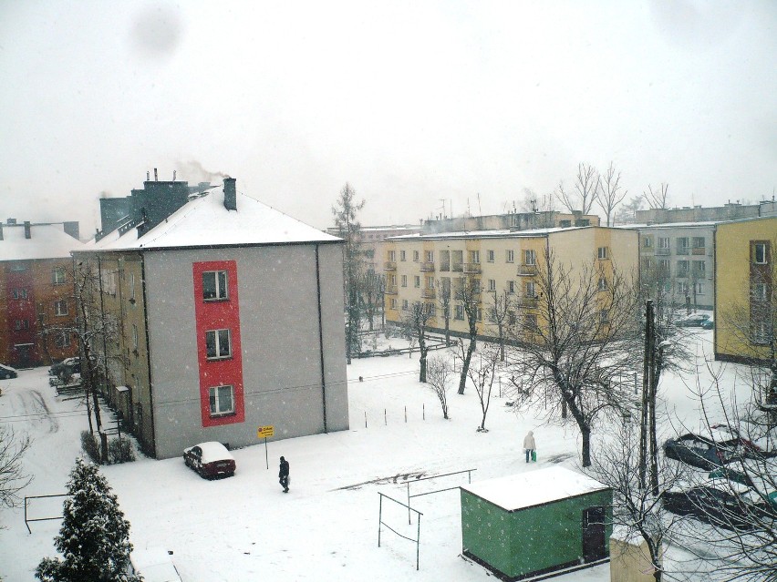 Wiosenny atak zimy w Myszkowie [FOTO INTERNAUTY]