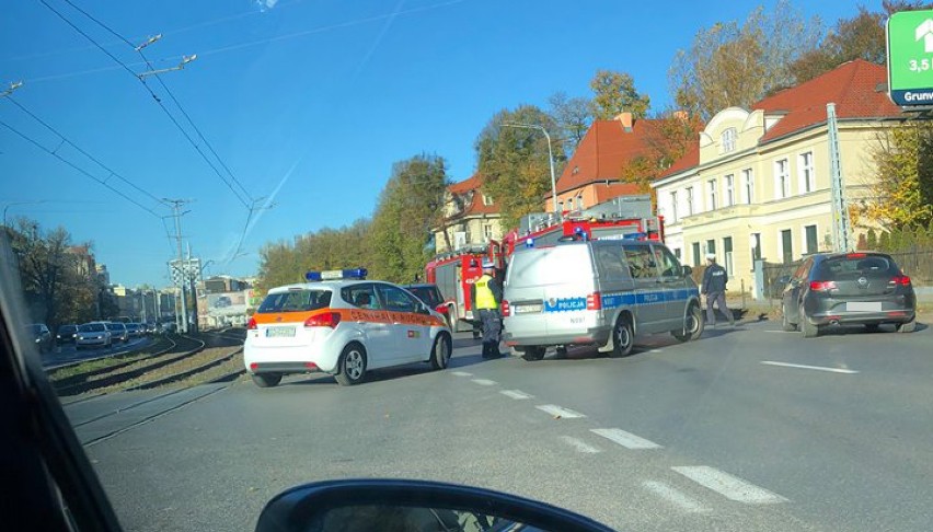 Wypadek motocyklisty we Wrzeszczu 31.10.2018
