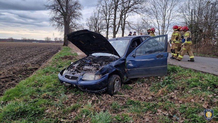 Dachowanie na trasie Baszków-Zduny. 37-latka ukarana mandatem karnym [ZDJĘCIA]