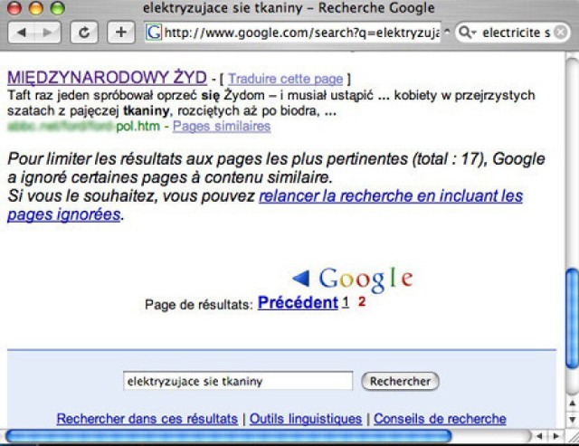 screen strony www ukazujacej &quot;elektryzujacy&quot; link/Fot. P. Plizga
