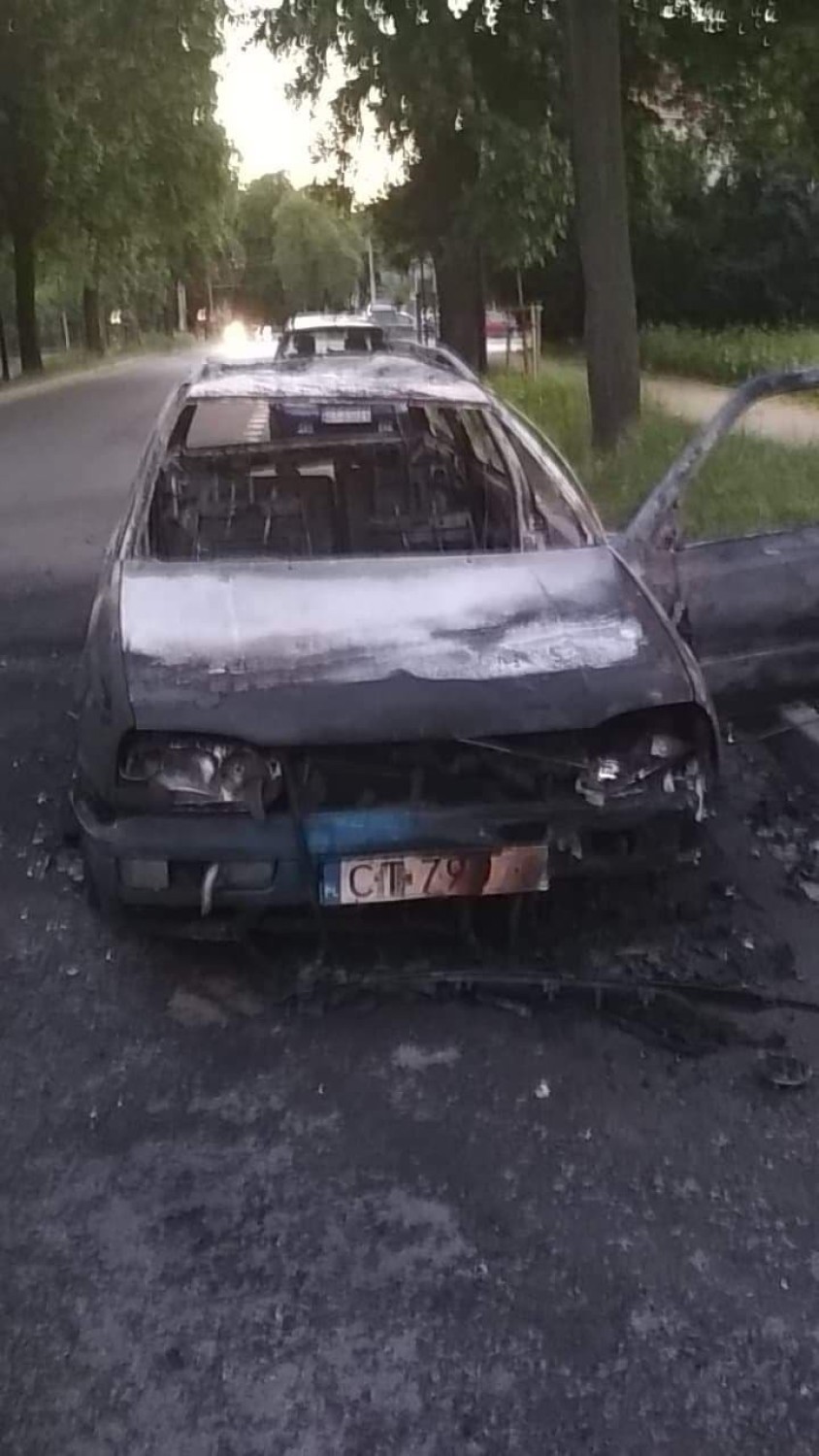 Pożar auta przy ul. Bydgoskiej