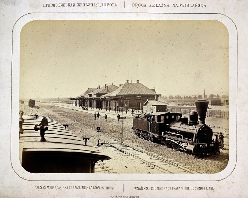 Warszawa, dworzec Kolei Nadwiślańskiej na Pradze, 1877.