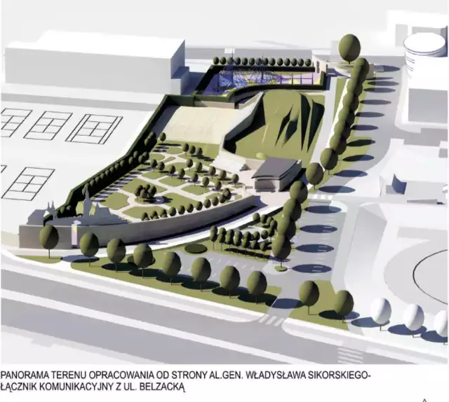 Wizualizacja projektu kompleksu przy Belzackiej w Piotrkowie
