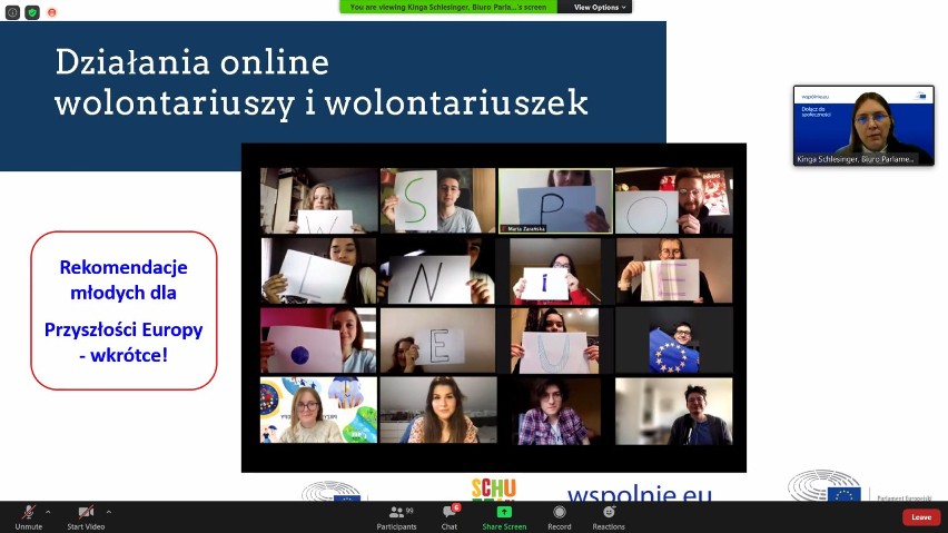 Malbork. Młodzież z ZSP 3 na wirtualnym Festiwalu Europejskim. Rozmawiali o młodych ludziach w UE