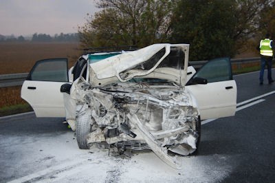 Wypadek na trasie Rzecz - Prostynia. Siedem osób rannych [ZDJĘCIA]