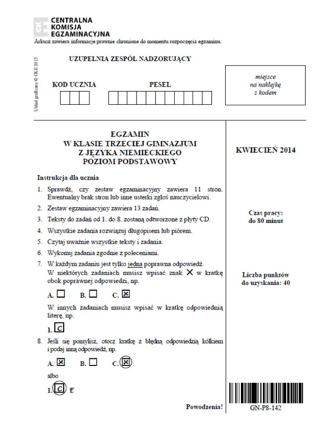 EGZAMIN GIMNAZJALNY 2014. Zobacz arkusze dla uczniów z upośledzeniem umysłowym w stopniu lekkim.