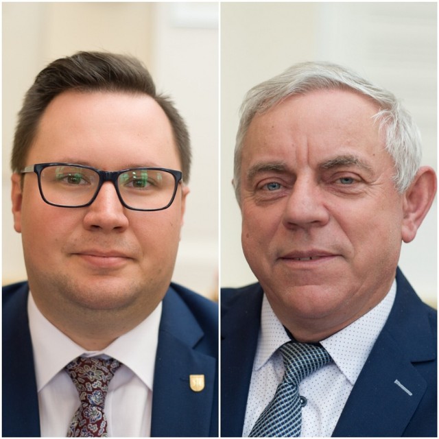 Adam Cieślak (z prawej) zastąpi Tomasza Szamockiego w funkcji wiceprzewodniczącego Rady Miejskiej w Świeciu