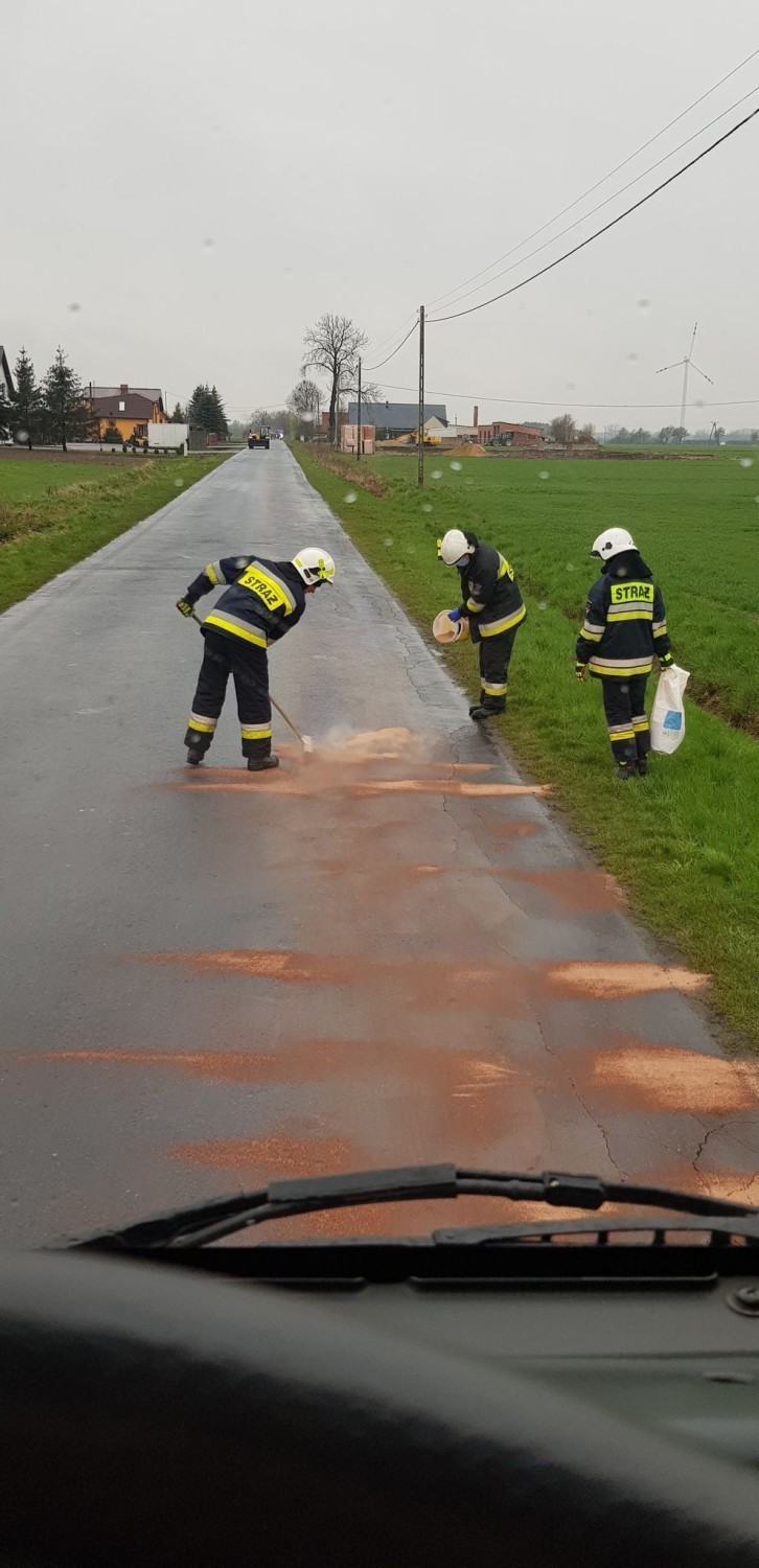 Powiat pleszewski. Pracowity dzień strażaków ochotników na drogach powiatu pleszewskiego