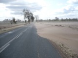Burze piaskowe blokują drogę nr 266 w Poczałkowie
