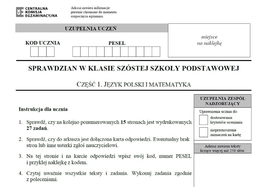 Sprawdzian Szóstoklasisty 2015. 1 kwietnia test szóstoklasisty. Sprawdź arkusze i odpowiedzi