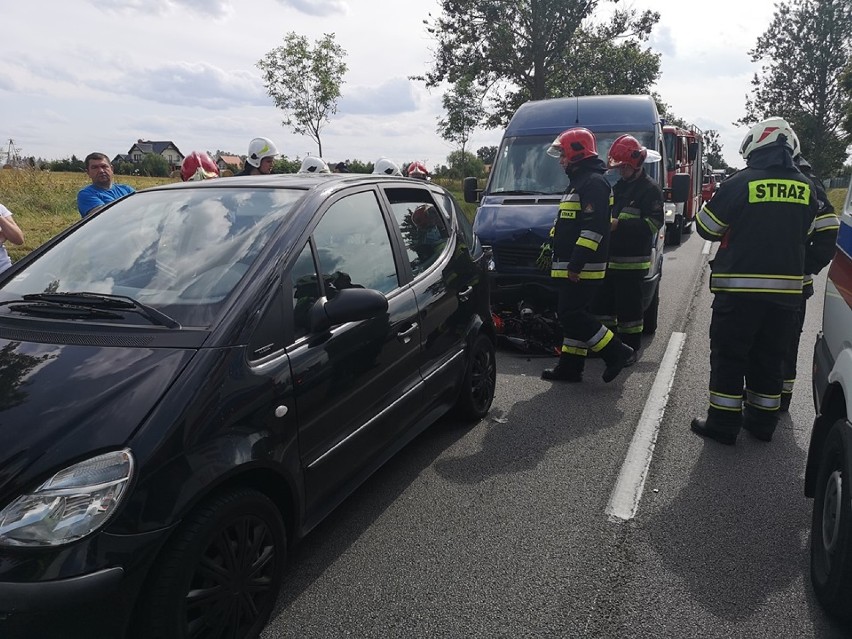 Cztery samochody i motocykl zderzyły się w Miszewku