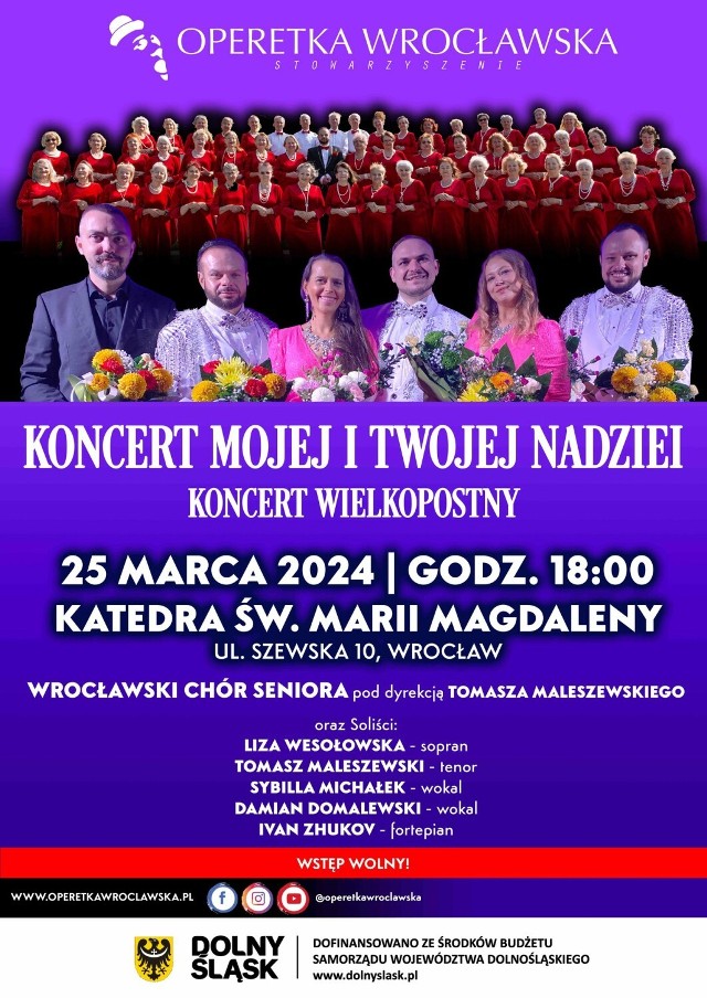 Koncert odbędzie się 25 marca, o godzinie 18:00 do monumentalnej Katedry św. Marii Magdaleny we Wrocławiu