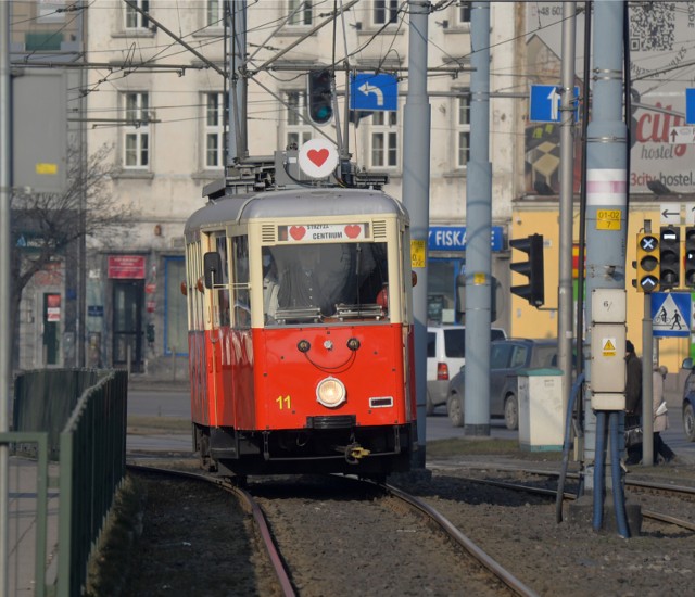 Gdańsk - walentynkowy tramwaj, 14 lutego 2015