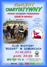 Koncert charytatywny w Bogarcie w Gomunicach. Zagrają dla Nepalu