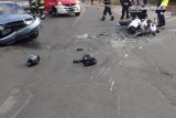 Wypadek w Rybniku. Zderzenie samochodu z motocyklem na Rudzkiej. 8-letnia dziewczynka w szpitalu
