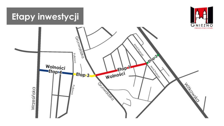 Znamy harmonogram remontu ulicy Wolności w Gnieźnie