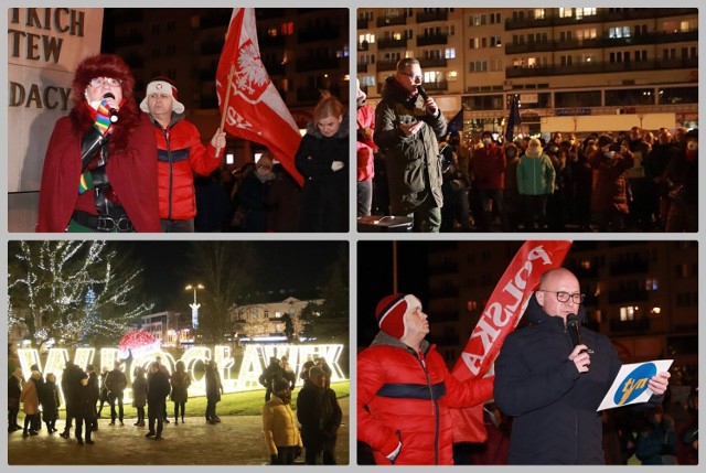 Manifestacja "Wolne media" we Włocławku, 19 grudnia 2021.