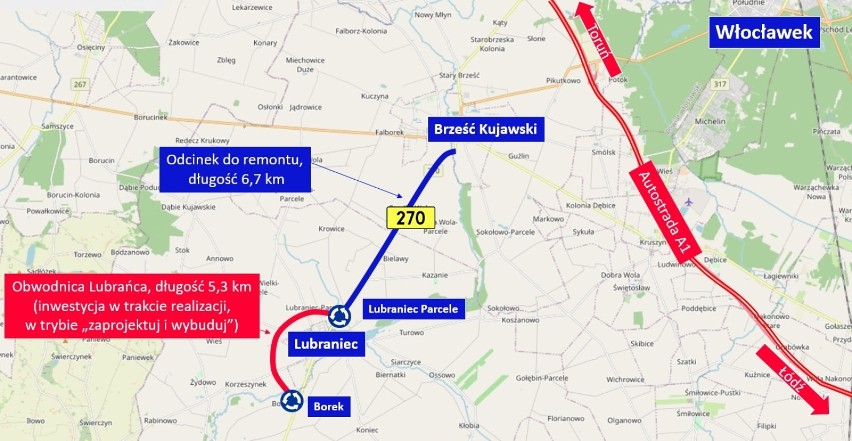 Przebudowa drogi wojewódzkiej nr 270 łączącej Brześć Kujawski z Lubrańcem. Umowa z wykonawcą podpisana