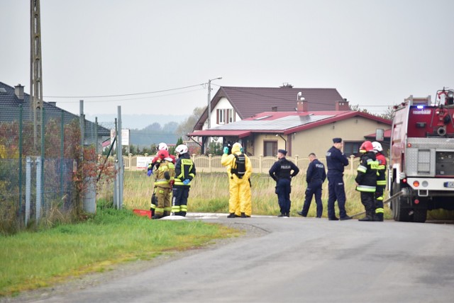 Do wycieku kwasu azotowego zadysponowano m.in. chemiczną grupę ratownictwa chemiczno-ekologicznego z Kwidzyna