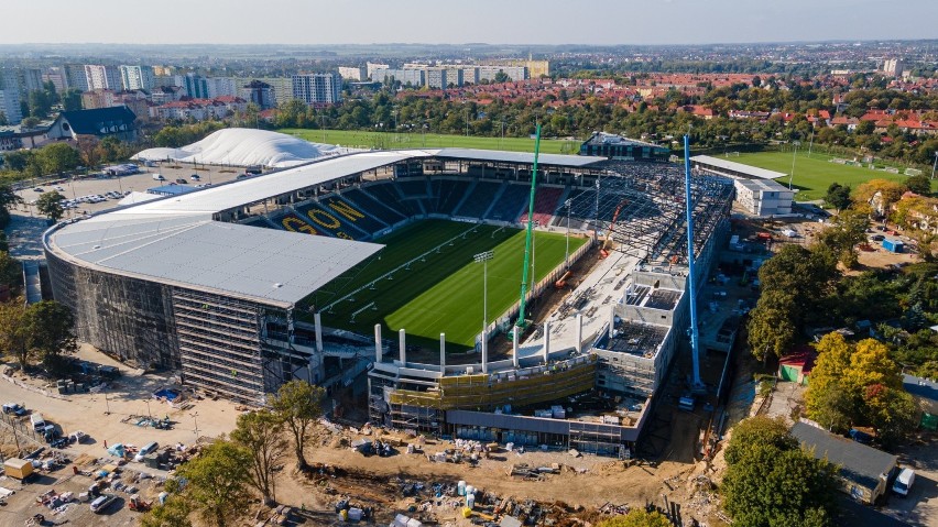 Stadion Pogoni - stan prac na 8 października 2021.