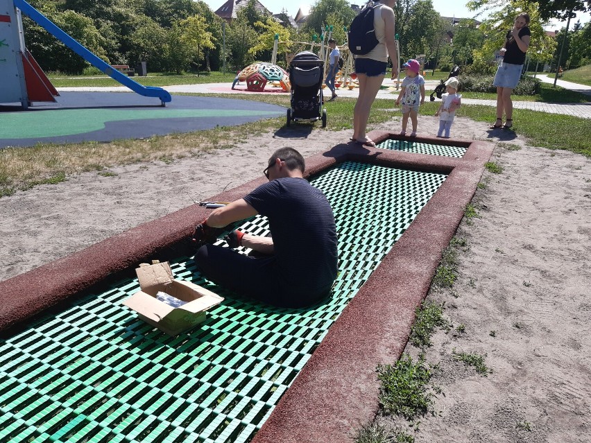 Wreszcie! Trampolina na goleniowskich Plantach w naprawie