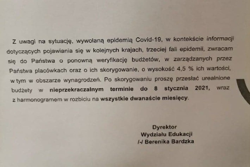 „Z uwagi na sytuację, wywołaną epidemią Covid-19, w...