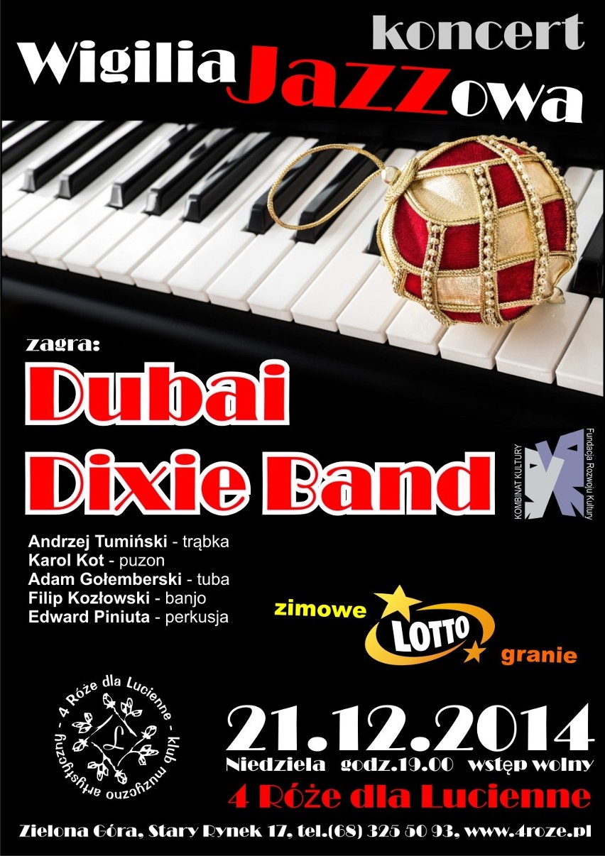 Wigilia JAZZowa w Zielonej Górze. Zagra Dubai Dixie Band