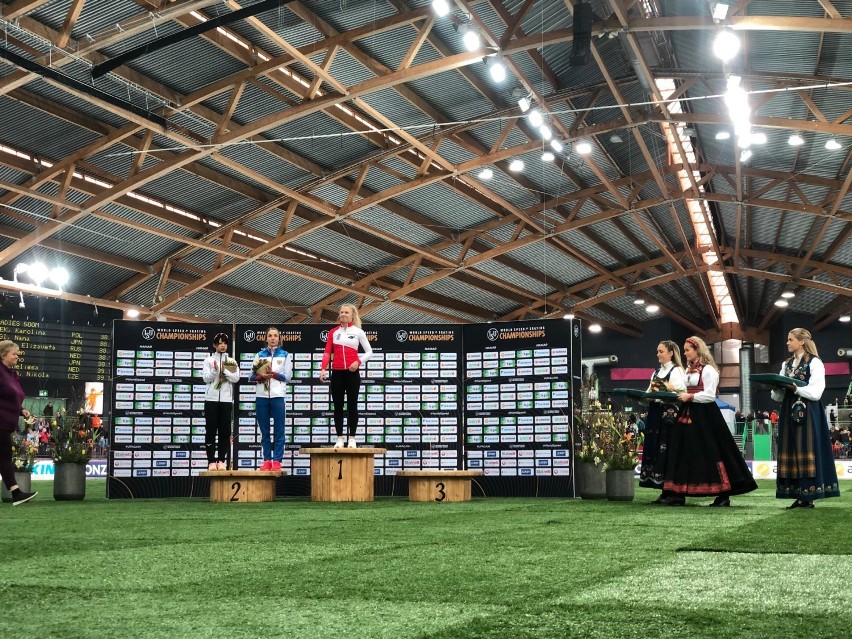 Karolina Bosiek wygrała bieg na 500 m podczas Mistrzostw Świata w wieloboju w Hamar w Norwegii [ZDJĘCIA]