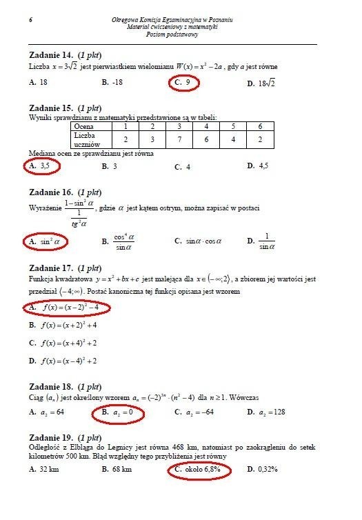 PRÓBNA MATURA 2013 Z MATEMATYKI - ODPOWIEDZI STRONA 3