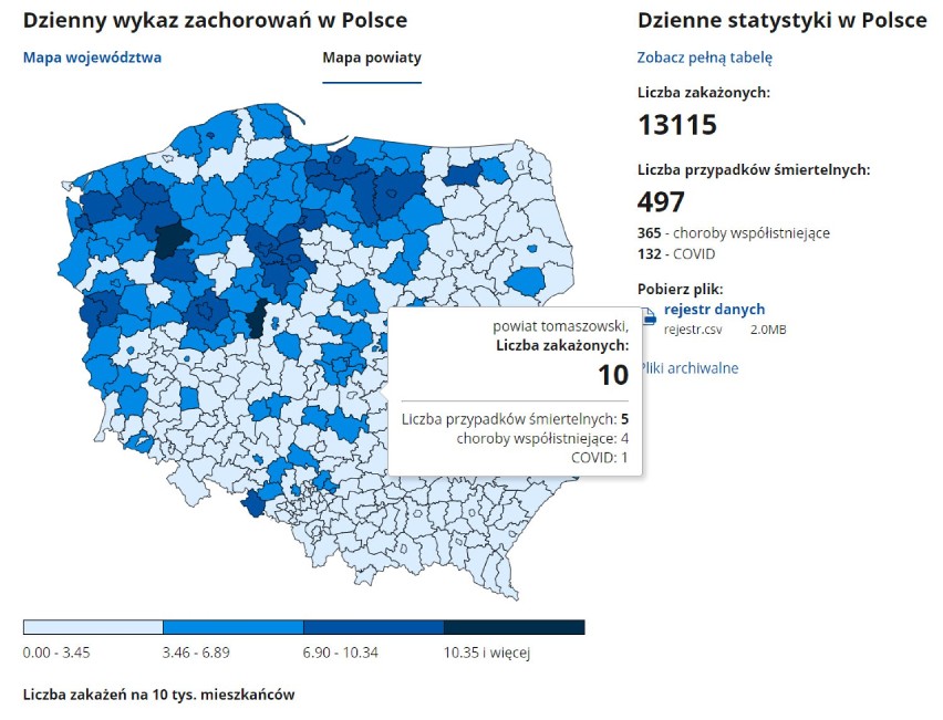 Koronawirus w powiecie tomaszowskim. Prawie sto przypadków zakażeń od środy, 23 grudnia i kolejne zgony