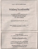 Pożegnanie Wisławy Szymborskiej