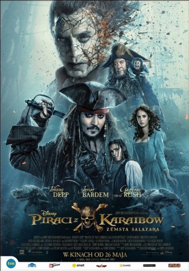 Nikczemny kapitan Salazar (Javier Bardem) wraz ze swoją załogą piratów-zjaw ucieka z Diabelskiego Trójkąta i poprzysięga zemstę na wszystkich piratach. Nieuniknionej zagładzie próbuje zapobiec Jack Sparrow (Johnny Depp). Dowódca „Czarnej Perły” wyrusza w podróż, by odnaleźć Trójząb Posejdona, mistyczny artefakt dający władzę nad morzami, i użyć go w walce przeciwko Salazarowi…

SEANSE:
30.06.2017 PT g: 19.00 2D nap
01.07.2017 SO g: 19.00 3D dub
02.07.2017 ND g: 19.00 3D nap
03.07.2017 PO g: 19.00 2D nap
04.07.2017 WT g: 19.00 3D nap