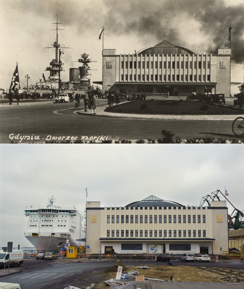Dworzec Morski w 1934 i 2014 roku